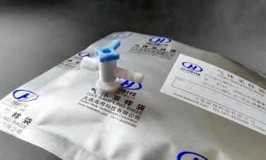 Chine Sacs d'échantillonnage de gaz à pellicule multicouche avec bouche d'ouverture latérale, vanne PC, septum en silicone, port 25L 1/4'' 6,35 mm fournisseur